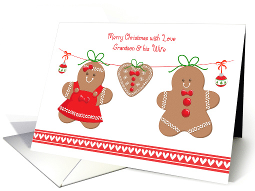 Grandson & Wife - Gingerbread Couple - Merry Christmas card (1501750)