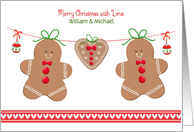 Customized - Gay Men Gingerbread Couple - Merry Christmas card