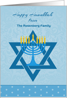 Customize From - Hanukkah Menorah with Blue Star of David card