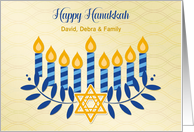 Customize - Hanukkah Menorah with Gold Star card