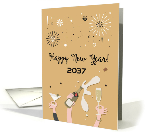 Customize - Happy New Year Champagne Toast card (1503840)