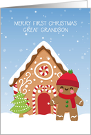 Great Grandson First Christmas - Gingerbread Boy card
