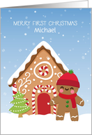 Customize for Boy’s First Christmas - Gingerbread Boy card