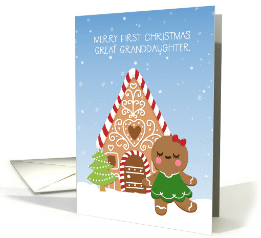 Great Granddaughter's First Christmas - Gingerbread Girl card