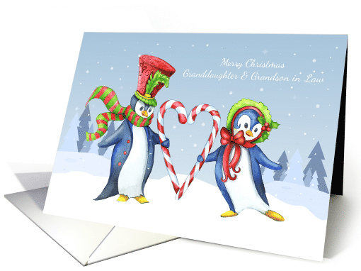 Granddaughter & Grandson in Law Christmas Penguins card (1505126)