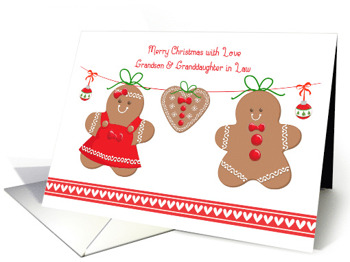Grandson and Granddaughter in Law Christmas Gingerbread Couple card