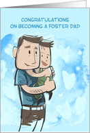 Foster Dad Congratulations - Man and Young Boy card