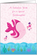 Goddaughter Valentine Wish with Fish, Hearts and Coral card