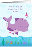 Customize Front - Purple Dolphin Valentine card