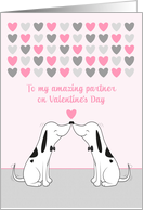 For Valentine - Cute Dog Male Couple Rubbing Noses card