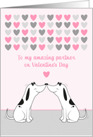 For Valentine - Cute Dog Female Couple Rubbing Noses card