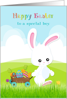 For a Special Boy - Easter Bunny with Wagon card