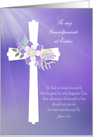 For Grandparents - Easter Cross with Flowers and Verse card