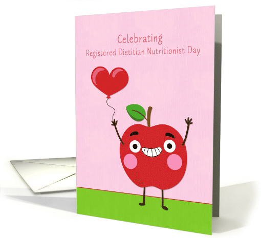 Registered Dietitian Nutritionist Day Smiling Apple Pink card