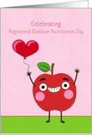 Registered Dietitian Nutritionist Day Smiling Apple Pink card