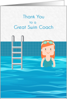 Swim Coach Thank You from Girl card