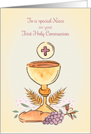 For Niece First Holy Communion Chalice card