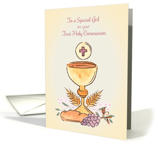 For Girl First Holy Communion Chalice card (1514062)