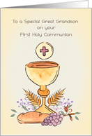 For Great Grandson First Holy Communion Chalice card
