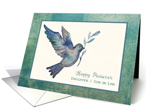 For Daughter & Son in Law Happy Passover with Watercolor Dove card