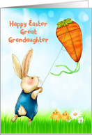 Easter for Great Granddaughter Rabbit Flying Carrot Kite card