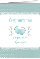 New Grandson Congratulations Polka Dots and Lace card