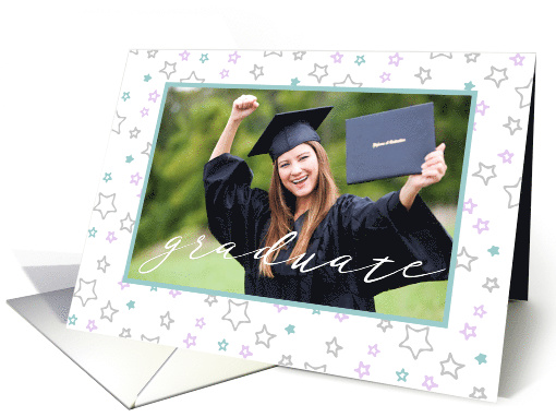 Graduation Pastel Stars Photo card (1516872)