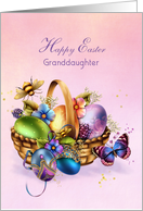 Elegant Basket of Easter Eggs for Granddaughter card