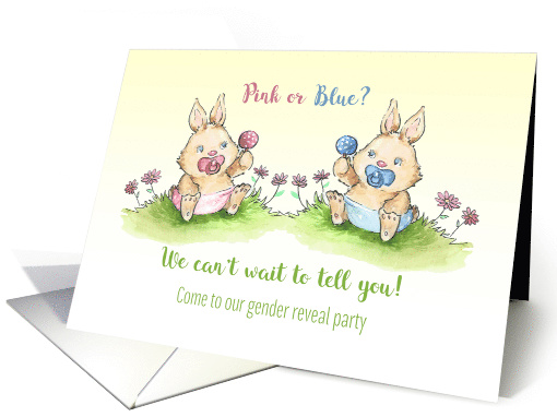 Baby Gender Reveal with Baby Bunnies card (1518276)