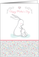 Mother’s Day with Bunnies, Hearts and Flowers card