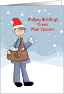 For Male Happy Holidays Mail Carrier card