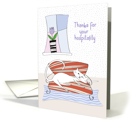 Thank You for Hospitality with Cat on Sofa card (1523784)