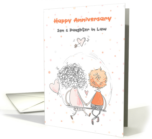 Son & Daughter in Law Wedding Anniversary Sweet Couple card (1526912)