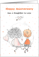 Son & Daughter in Law Wedding Anniversary Sweet Couple card