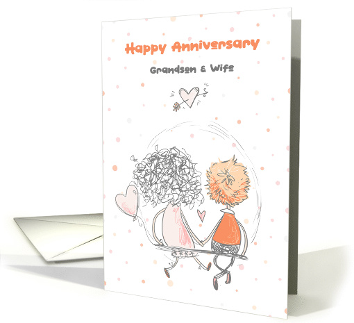 Grandson & Wife Wedding Anniversary Sweet Couple card (1527232)