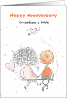 Grandson & Wife Wedding Anniversary Sweet Couple card