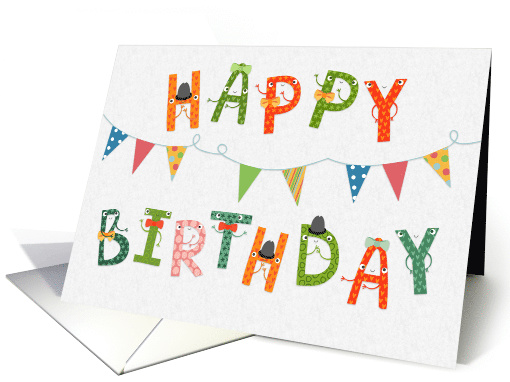 Funny Face Alphabet Birthday for Kids card (1528188)