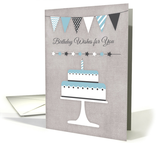 Birthday with Cake and Bunting Banner card (1528670)