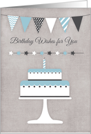 Birthday with Cake and Bunting Banner card
