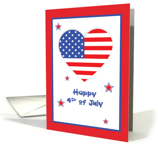 Fourth of July Flag Heart card (1528846)