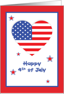 Fourth of July Flag Heart card