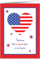 Veteran Thank You Heart Flag card