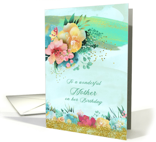 Mother Birthday Elegant Watercolor Floral card (1528916)
