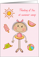 Thinking of You at Summer Camp for Girl card