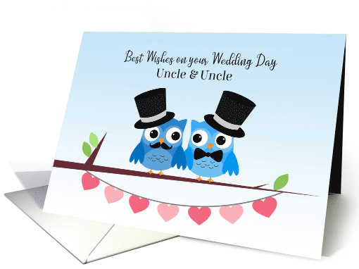 Gay Uncles Wedding Day Congratulations Two Owls with... (1531436)