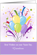 Customize Name Day Balloons and Streamers card