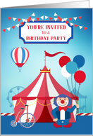 Circus Themed Birthday Party Invitation card