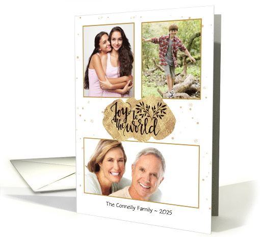 Joy to the World Three Photo Holiday card (1533114)