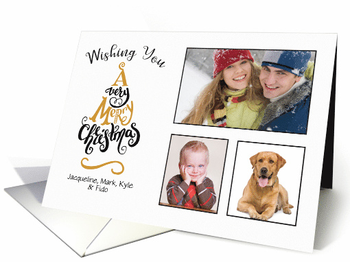 A Very Merry Christmas Three Photo Holiday card (1533136)