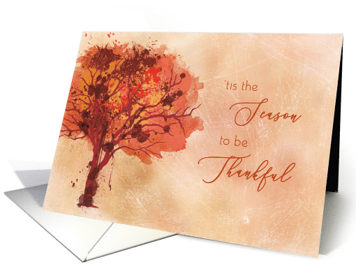 Thanksgiving Autumn Tree with Distressed Background card (1533390)